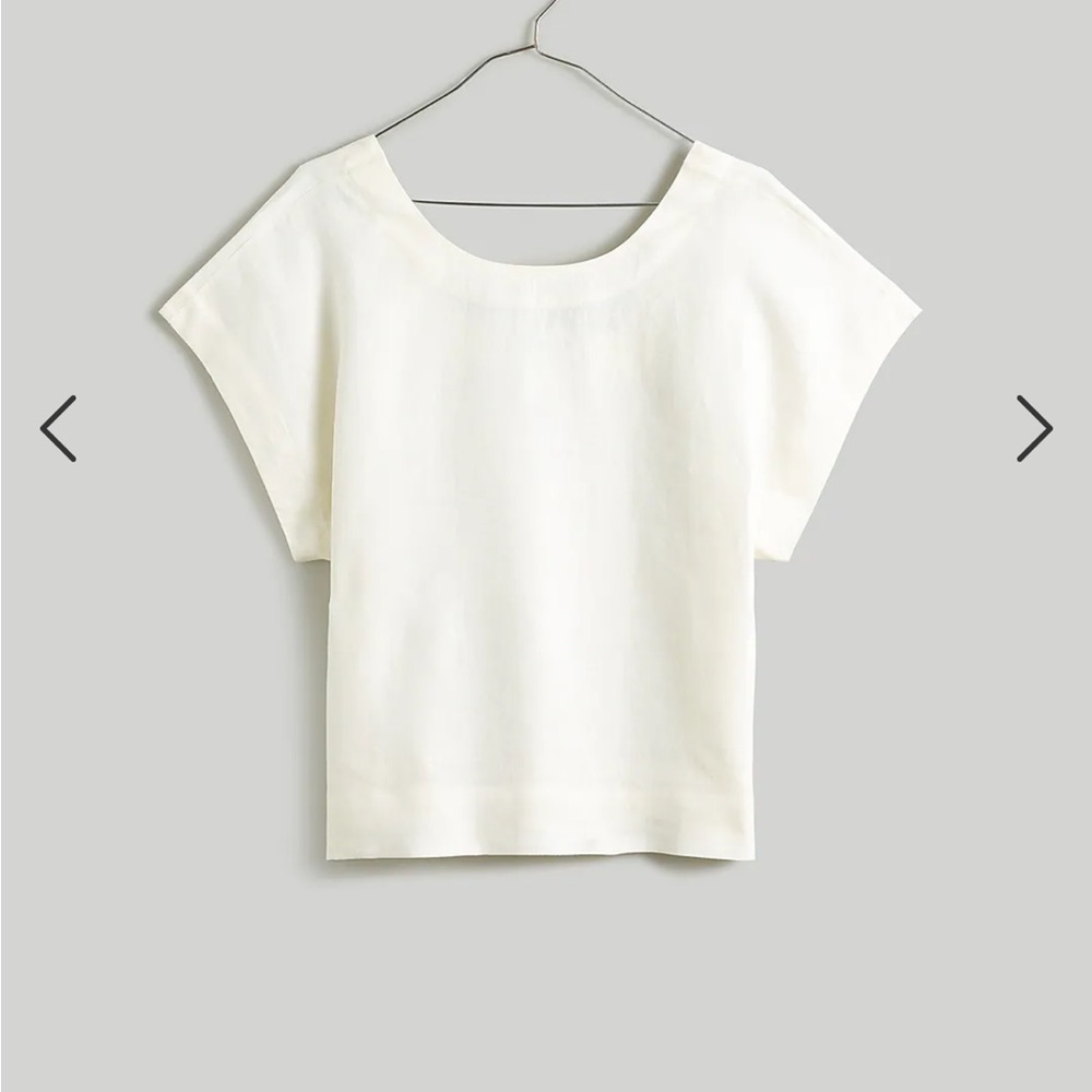 Madewell 100% Linen Square-Back Crewneck Top